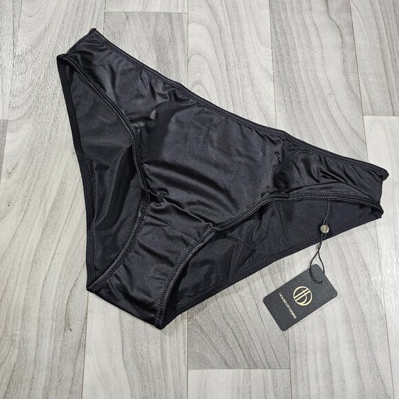 House of Desire Liquid Satin Hipster Panties, Black, Size XL - Picture 1 of 2